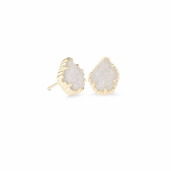 Kendra Scott Tessa Gold Stud Earrings in Iridescent Drusy (sold on site for $85) - Picture 2 of 7